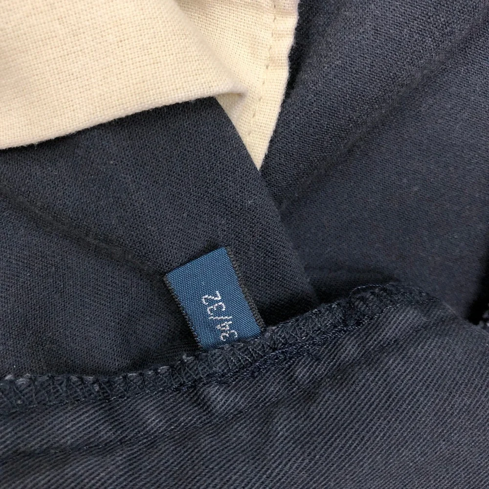 Vtg Polo Ralph Lauren Hammond Pant Mens 34x32 Navy Blue Pleated Cuffed Chinos